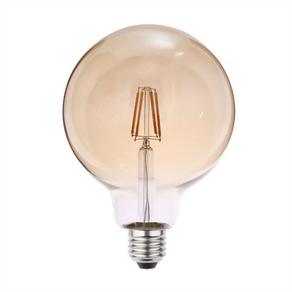 lampada led filamento globo blumenau 4w bivolt g125 e27 2200k luz amarela